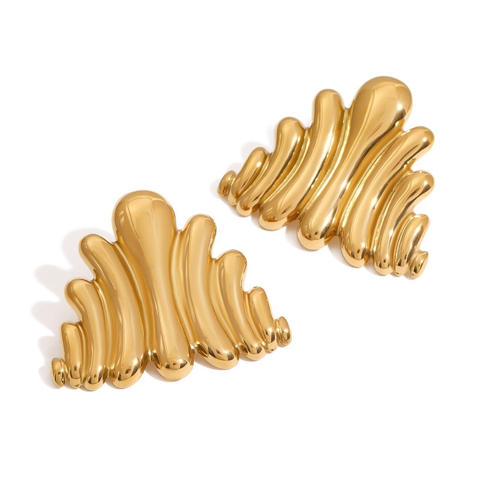 Triangle Wave Stud Earrings Vintage Style